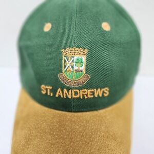 Vintage Old Course St‎ Andrews Golf Club Hat Cap Mens Green Suede Adjustable